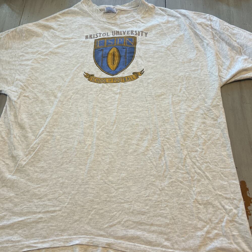 Vtg Bristol University ESPN School Of Football T Shirt Sz XXL Vtg Hanes